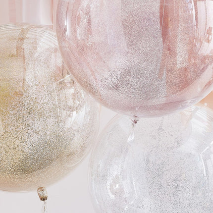 Gekleurde Ballonnen Metallic Glitter 45cm 3st van Ginger Ray koop je bij Partywinkel