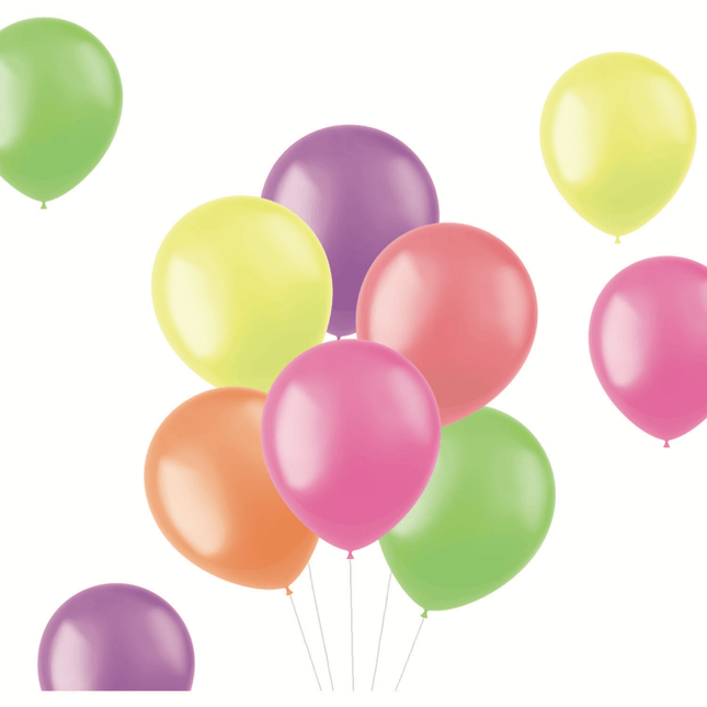 Gekleurde Ballonnen Neon 33cm 10st van Folat koop je bij Partywinkel