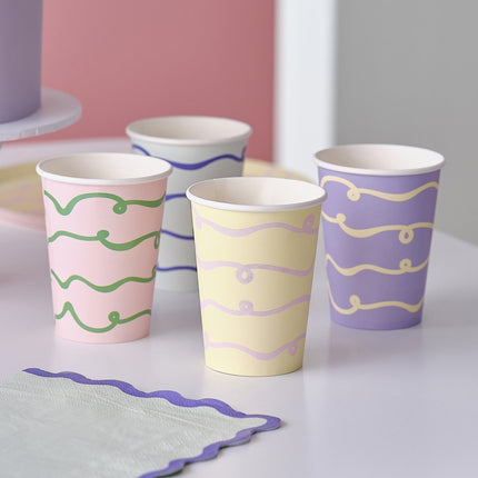 Gekleurde Bekers 8st van Ginger Ray koop je bij Partywinkel