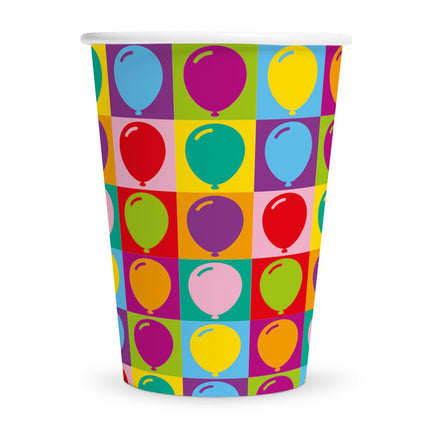 Gekleurde Bekers Papier Ballonnen 210ml 8st van WeFiesta koop je bij Partywinkel