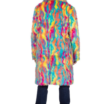 Gekleurde Bontjas Heren Lang van Wilbers & Wilbers koop je bij Partywinkel