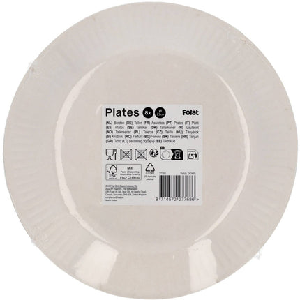 Gekleurde Borden 23cm 8st van Folat koop je bij Partywinkel
