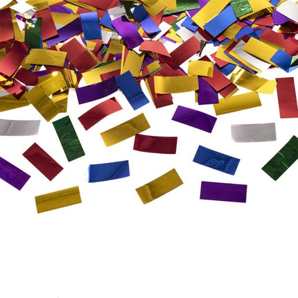 Gekleurde Confetti Kanon Rechthoek Folie 28cm van Riethmueller koop je bij Partywinkel