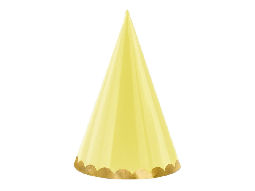Gekleurde Feesthoedjes Pastel 16cm 6st van Partydeco koop je bij Partywinkel