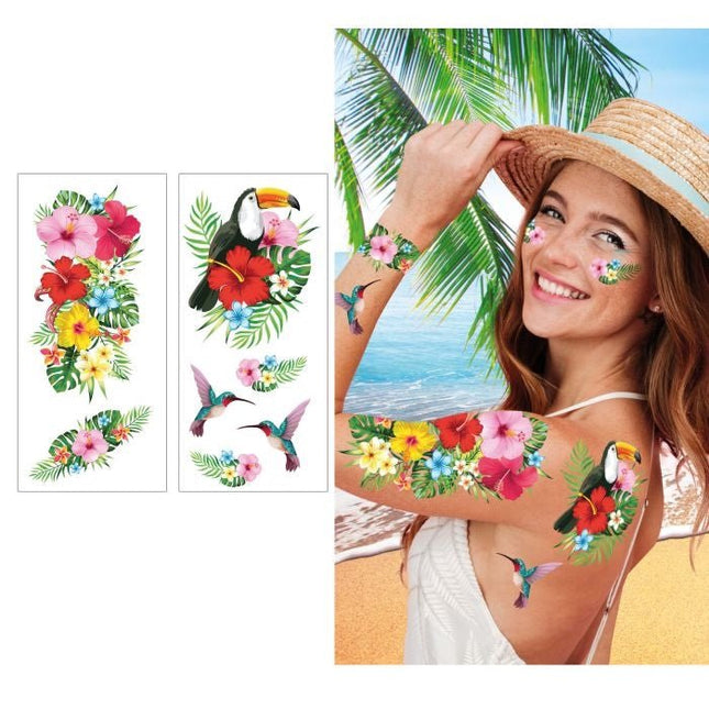 Gekleurde Gezicht Stickers Hawaii 14cm van Fiestas Guirca koop je bij Partywinkel