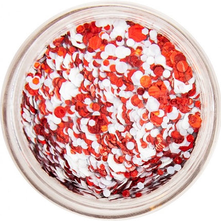 Gekleurde Glitter Gel Rood Wit 10ml van PXP Professional Colours koop je bij Partywinkel