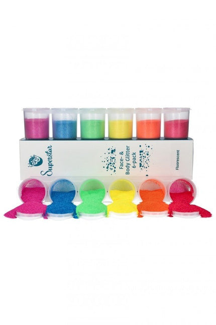 Gekleurde Glitters Regenboog Fluorescent van Superstar koop je bij Partywinkel