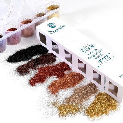 Gekleurde Glitters Steampunk Fine 6st van Superstar koop je bij Partywinkel