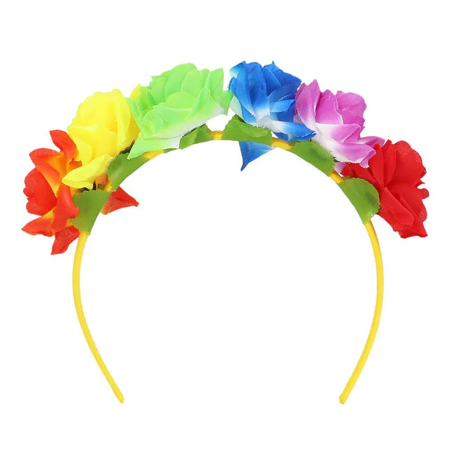 Gekleurde Haarband Bloemen van Boland koop je bij Partywinkel