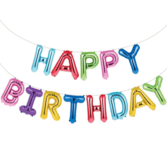 Gekleurde Happy Birthday Ballonnen Letter Set 41cm van Creative Converting koop je bij Partywinkel
