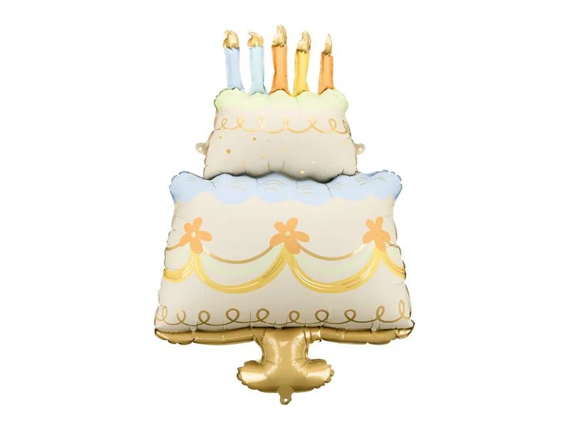 Gekleurde Helium Ballon Taart Leeg 1,04m van Partydeco koop je bij Partywinkel