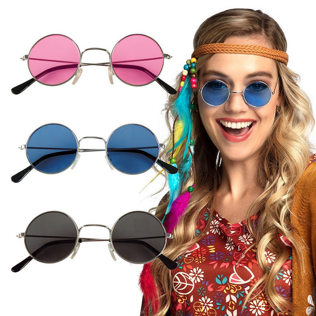 Gekleurde Hippie Bril 3st van Boland koop je bij Partywinkel
