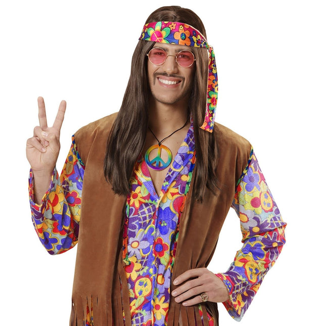 Gekleurde Hippie Ketting Regenboog van Widmann koop je bij Partywinkel