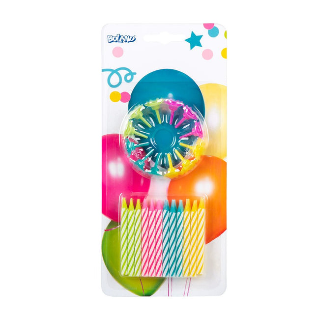 Gekleurde Kaarsen 5cm 24st van Boland koop je bij Partywinkel