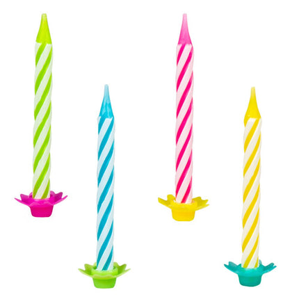 Gekleurde Kaarsen 5cm 24st van Boland koop je bij Partywinkel