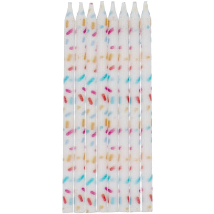 Gekleurde Kaarsen Confetti 8st van Folat koop je bij Partywinkel
