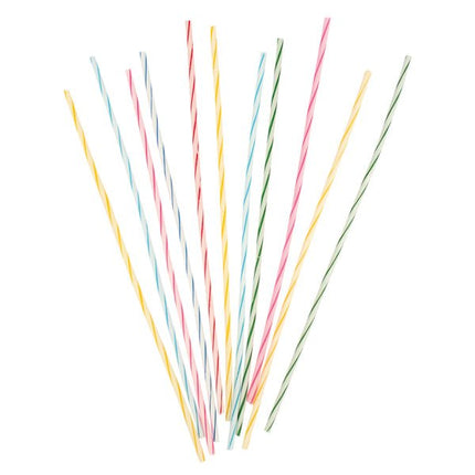 Gekleurde Kaarsen Spiraal 18cm 24st van Riethmueller koop je bij Partywinkel