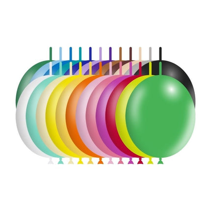 Gekleurde Knoopballonnen 30cm 50st van Balloonia koop je bij Partywinkel