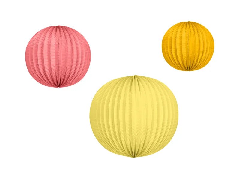 Gekleurde Lampionnen Papier 3st van Partydeco koop je bij Partywinkel
