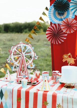 Gekleurde Papieren Waaiers 5st van Partydeco koop je bij Partywinkel