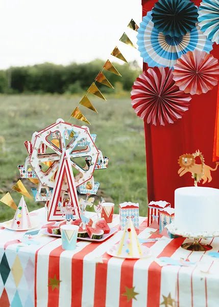 Gekleurde Papieren Waaiers 5st van Partydeco koop je bij Partywinkel