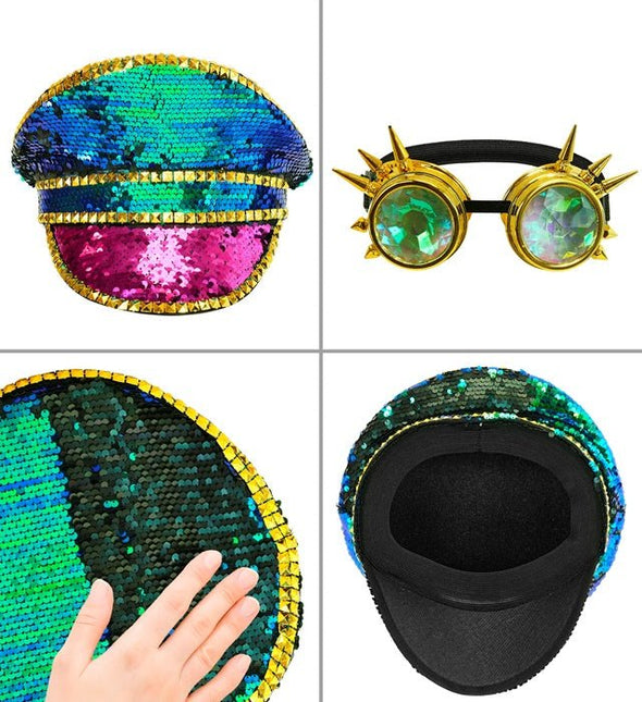 Gekleurde Pet Pailletten Met Bril van Widmann koop je bij Partywinkel