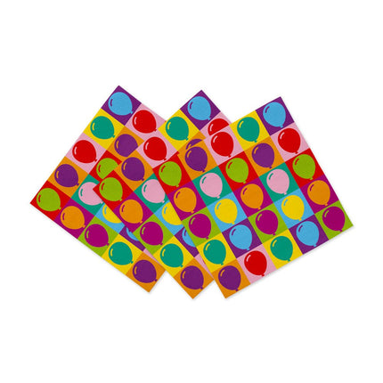 Gekleurde Servetten 3- Laags Ballonnen 33cm 20st van WeFiesta koop je bij Partywinkel