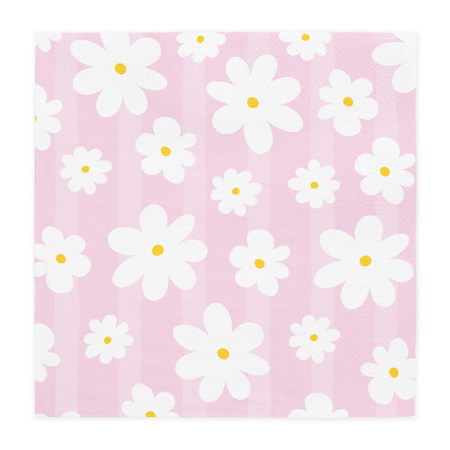 Gekleurde Servetten Madeliefjes 3Laags 33cm 20st van WeFiesta koop je bij Partywinkel