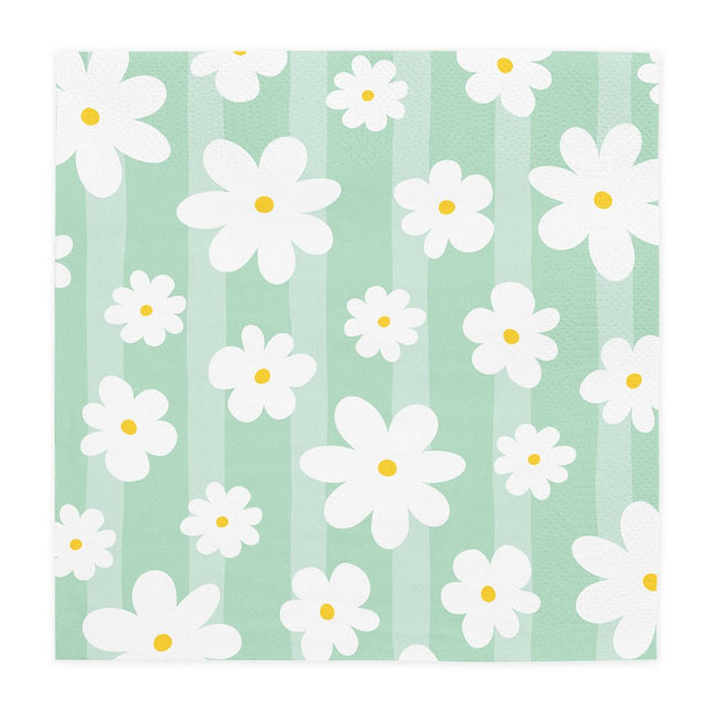 Gekleurde Servetten Madeliefjes 3Laags 33cm 20st van WeFiesta koop je bij Partywinkel