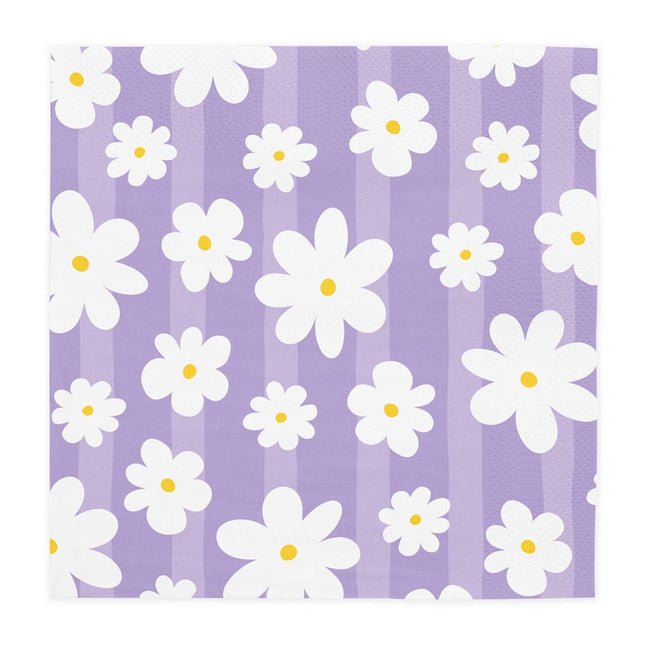 Gekleurde Servetten Madeliefjes 3Laags 33cm 20st van WeFiesta koop je bij Partywinkel
