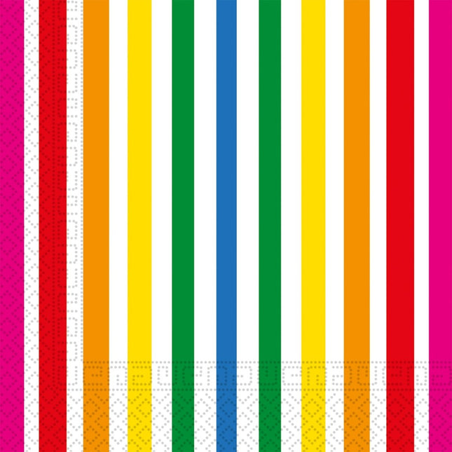 Gekleurde Servetten Regenboog 33cm 20st van Procos koop je bij Partywinkel