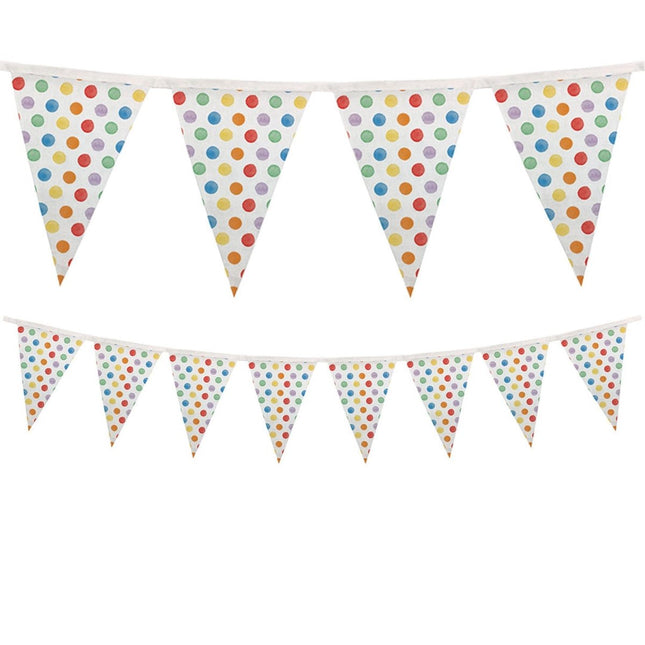 Gekleurde Slinger Stippen Plastic 2m van Procos koop je bij Partywinkel