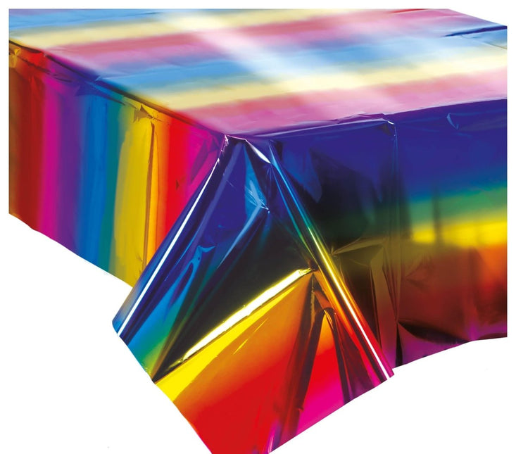 Gekleurde Tafelkleed Metallic 2,74m van Fiestas Guirca koop je bij Partywinkel