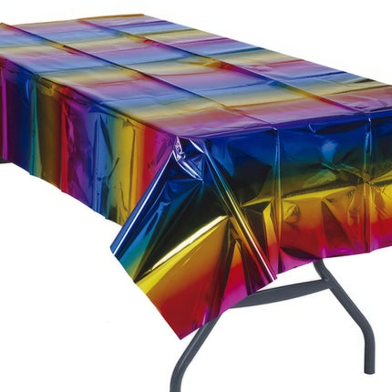 Gekleurde Tafelkleed Metallic 2,74m van Fiestas Guirca koop je bij Partywinkel