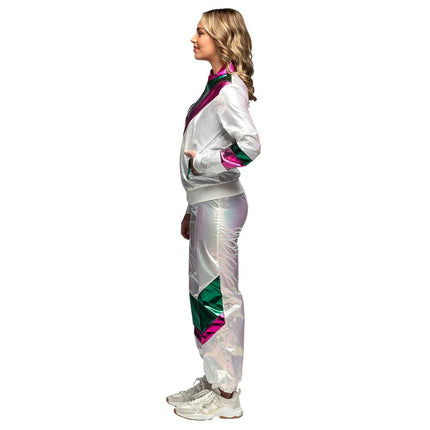 Gekleurde Trainingspak Fout Dames Holografisch van Boland koop je bij Partywinkel