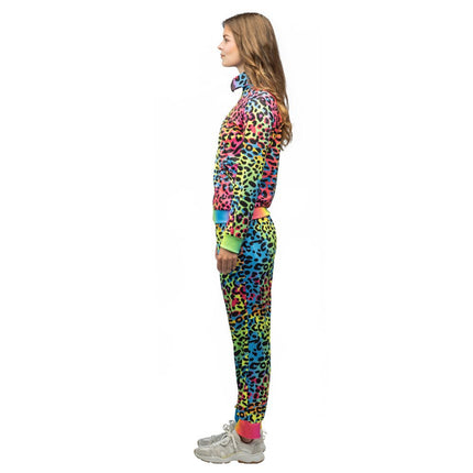 Gekleurde Trainingspak Fout Dames Luipaard Uv van Boland koop je bij Partywinkel