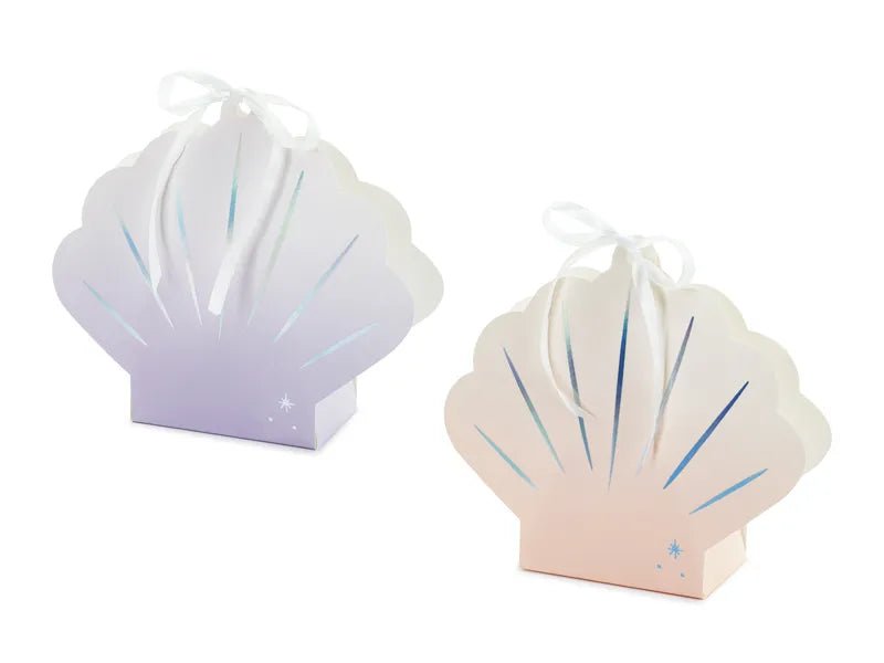 Gekleurde Uitdeelbox Schelpen 17,5cm 4st van Partydeco koop je bij Partywinkel