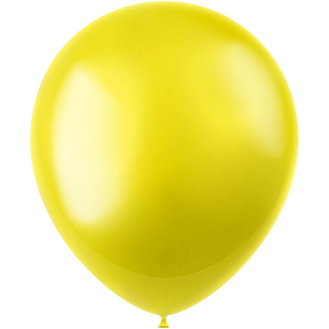 Gele Ballonnen Metallic Zesty Yellow 33cm 50st van Folat koop je bij Partywinkel