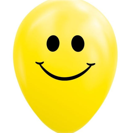 Gele Ballonnen Smiley 30,5cm 8st van WeFiesta koop je bij Partywinkel