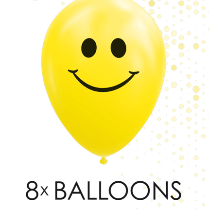 Gele Ballonnen Smiley 30,5cm 8st van WeFiesta koop je bij Partywinkel