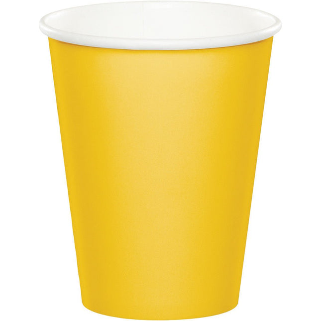 Gele Bekers 256ml 8st van Creative Converting koop je bij Partywinkel