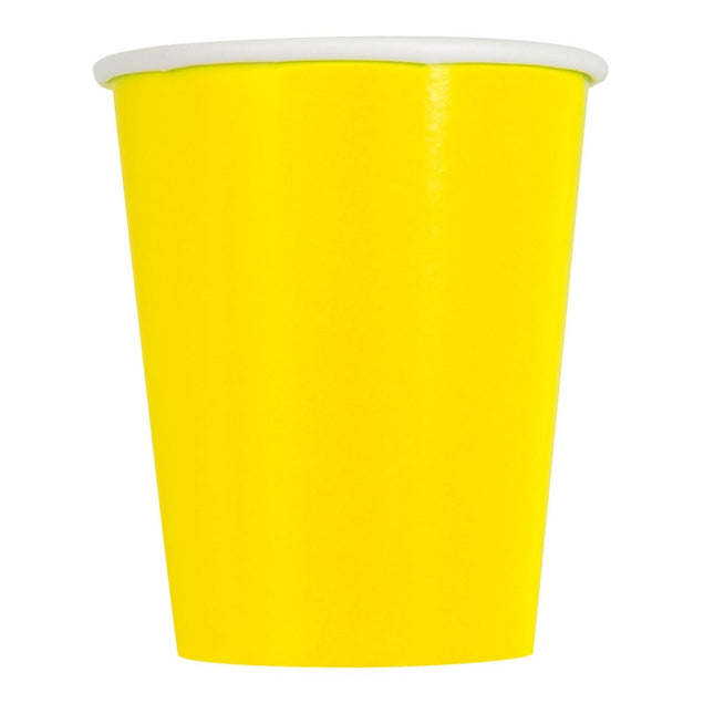 Gele Bekers 266ml 8st van Unique koop je bij Partywinkel