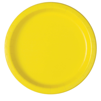 Gele Borden 17,1cm 8st van Unique koop je bij Partywinkel
