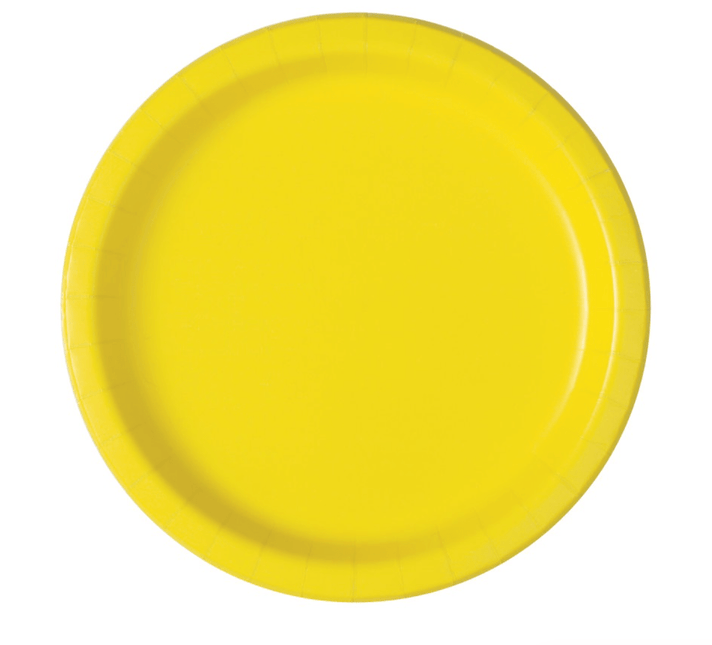 Gele Borden 17,1cm 8st van Unique koop je bij Partywinkel