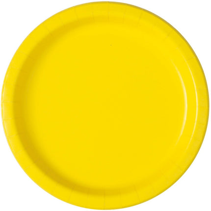 Gele Borden Rond 23cm 16st van Unique koop je bij Partywinkel