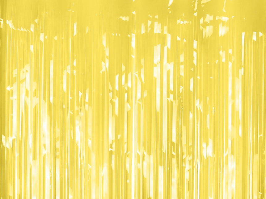 Gele Deurgordijn Metallic Folie 2m van Partydeco koop je bij Partywinkel