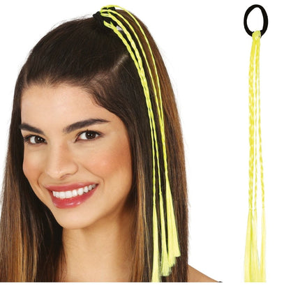Gele Hair Extension 35cm 3st van Fiestas Guirca koop je bij Partywinkel