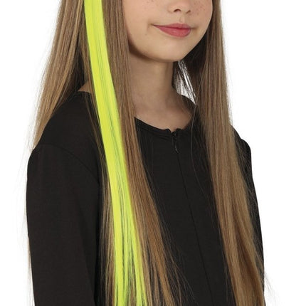 Gele Hair Extension 50cm 3st van Fiestas Guirca koop je bij Partywinkel