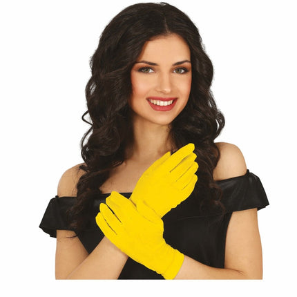 Gele Handschoenen 20cm van Fiestas Guirca koop je bij Partywinkel