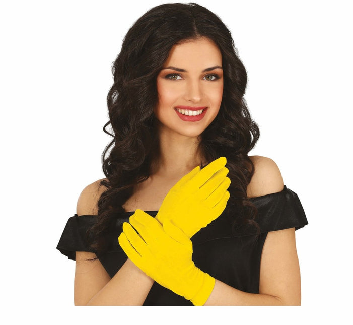 Gele Handschoenen 20cm van Fiestas Guirca koop je bij Partywinkel